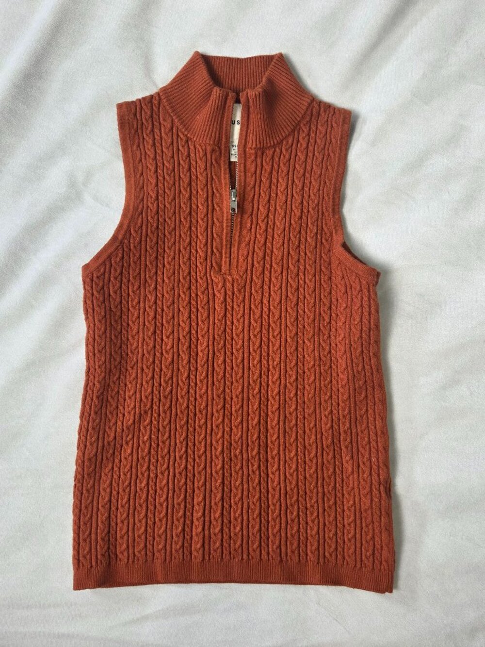 terracotta, burnt orange sweater vest
